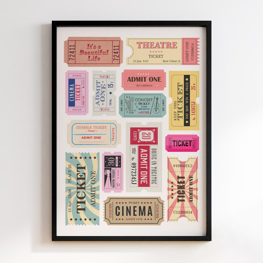 Постер Cinema Ticket Collage