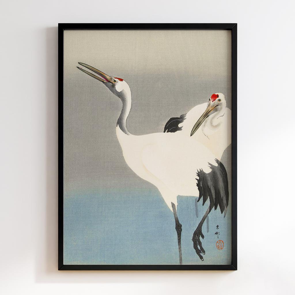 Постер Two cranes (1900-1930) by Ohara Koson (1877-1945)
