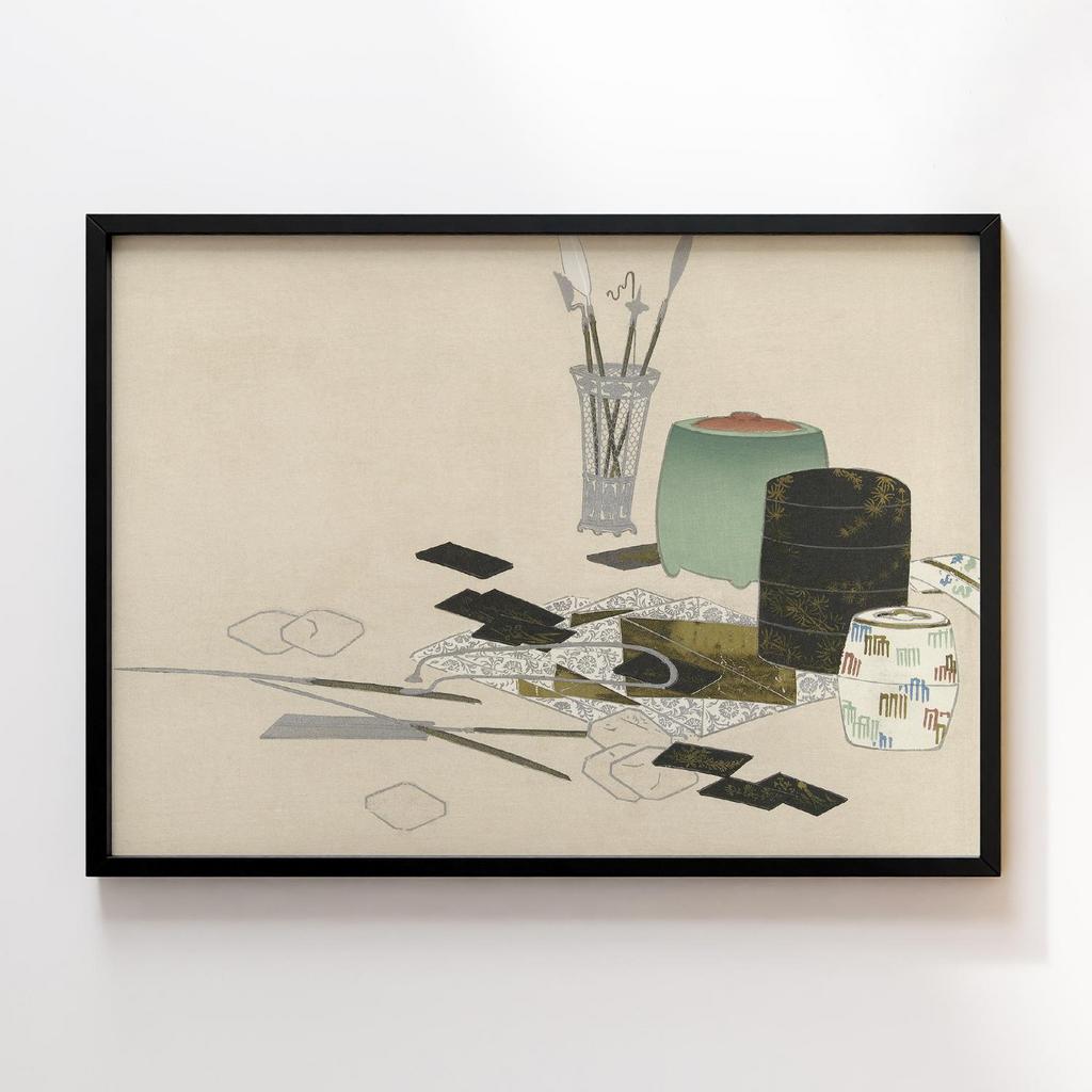 Постер Art supplies from Momoyogusa–Flowers of a Hundred Generations (1909) by Kamisaka Sekka #1