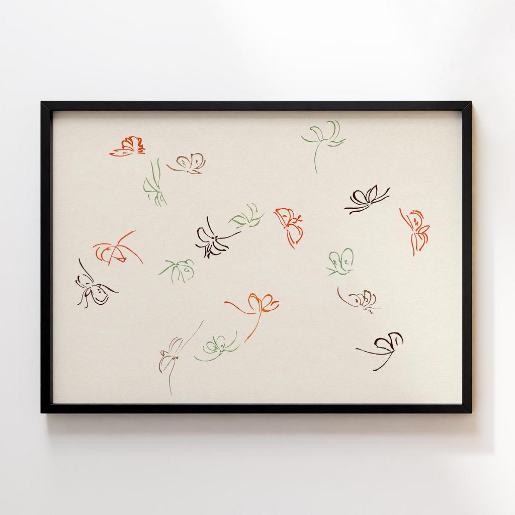 Постер Butterfly print by Kamisaka Sekka's Cho senshu (One Thousand Butterflies) #7