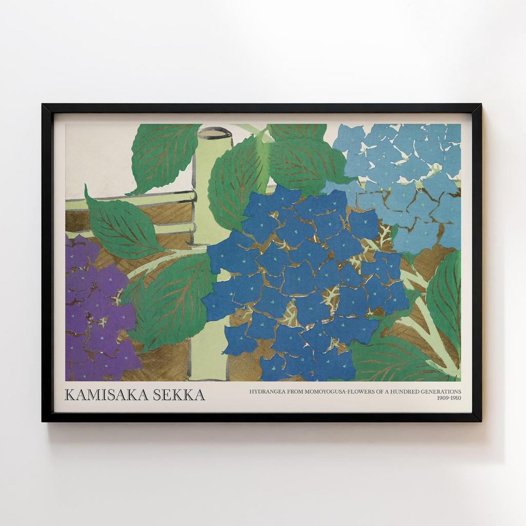 Постер Hydrangea from Momoyogusa–Flowers of a Hundred Generations (ca. 1909–1910) by Kamisaka Sekka #1
