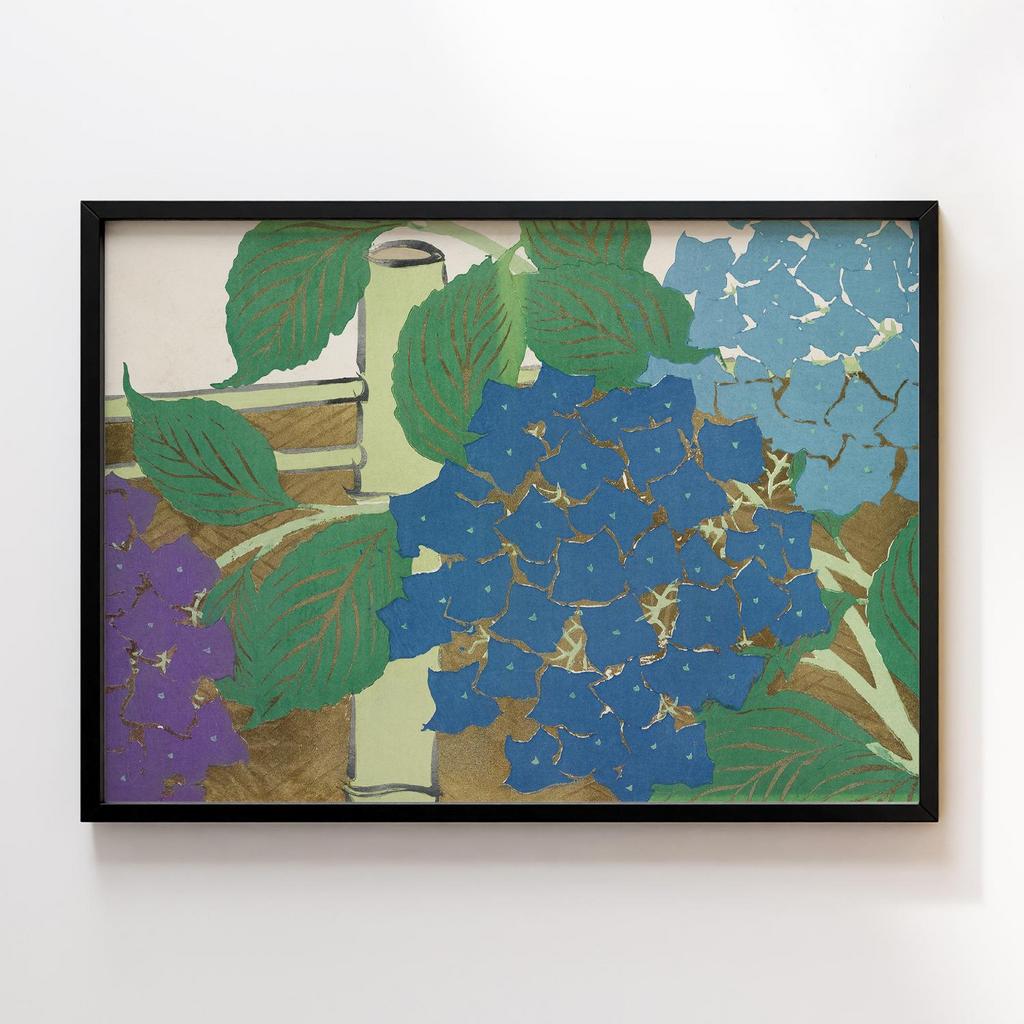Постер Hydrangea from Momoyogusa–Flowers of a Hundred Generations (ca. 1909–1910) by Kamisaka Sekka #2