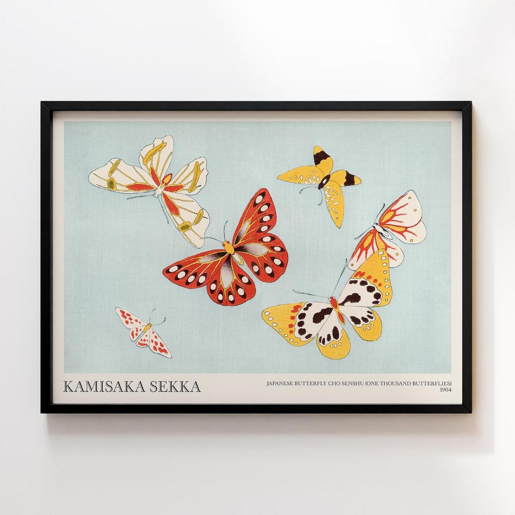 Постер Japanese butterfly by Kamisaka Sekka's Cho senshu (One Thousand Butterflies) 1904 #33