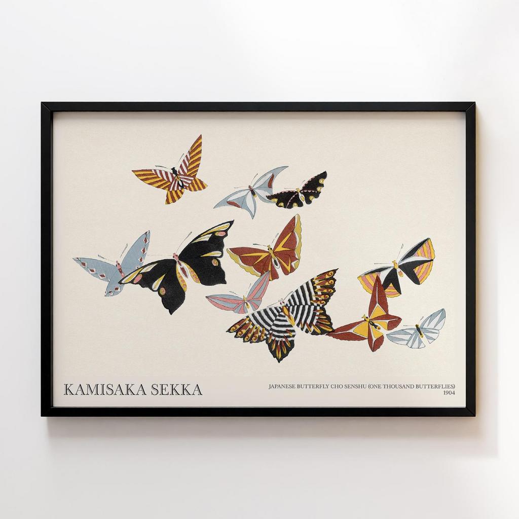 Постер Japanese butterfly by Kamisaka Sekka's Cho senshu (One Thousand Butterflies) 1904 #25