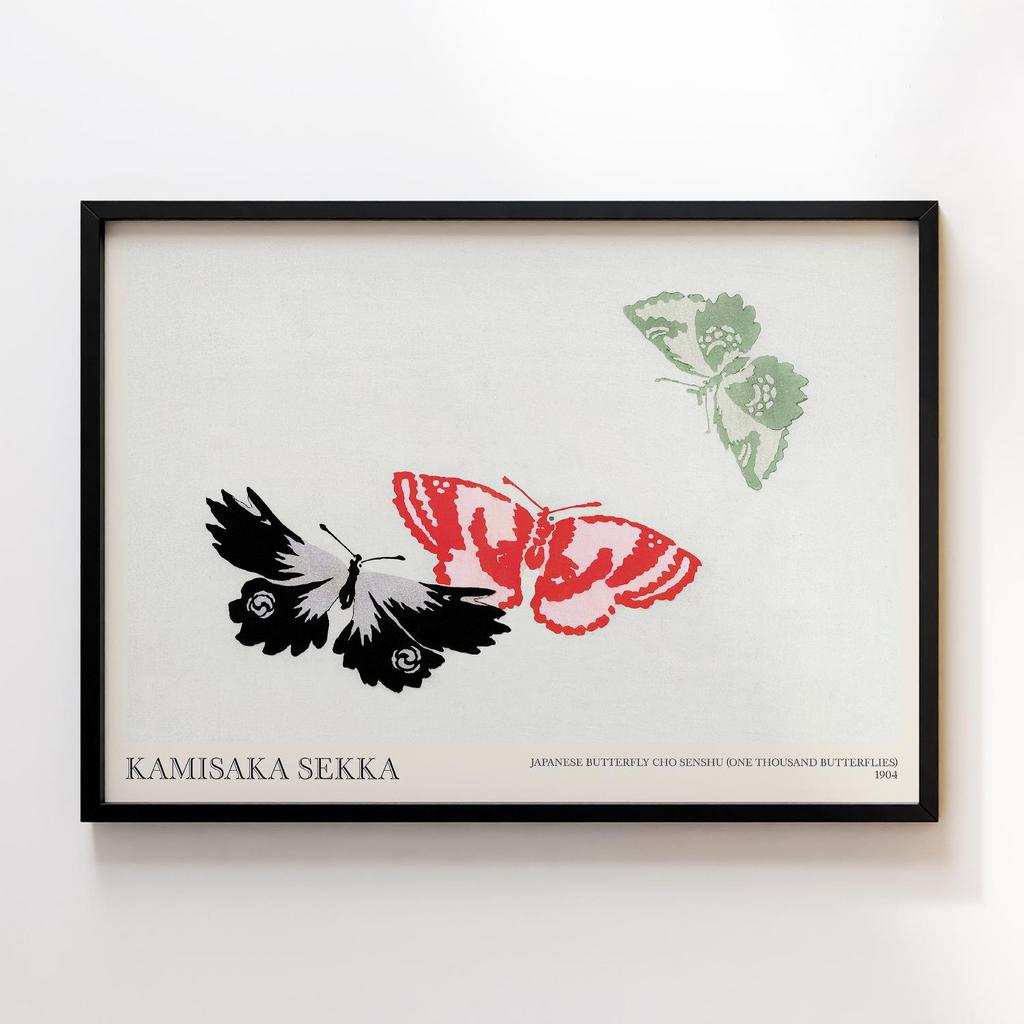 Постер Japanese butterfly by Kamisaka Sekka's Cho senshu (One Thousand Butterflies) 1904 #21