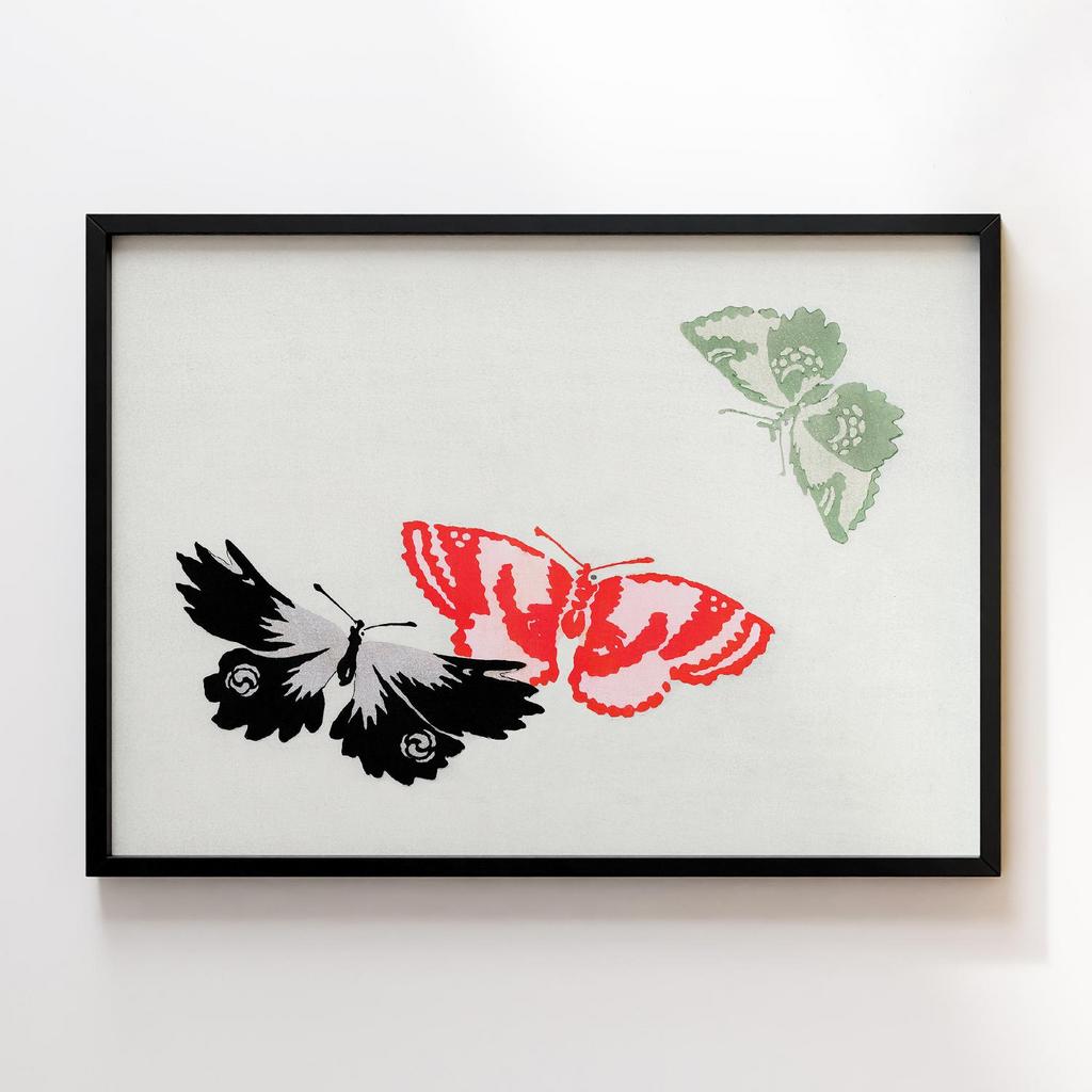 Постер Japanese butterfly by Kamisaka Sekka's Cho senshu (One Thousand Butterflies) 1904 #20