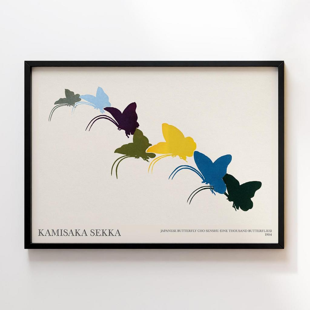 Постер Japanese butterfly by Kamisaka Sekka's Cho senshu (One Thousand Butterflies) 1904 #23