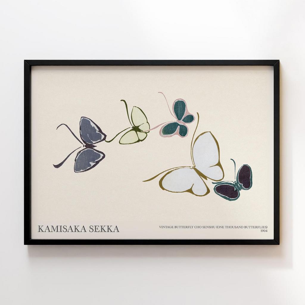 Постер Vintage butterfly by Kamisaka Sekka's Cho senshu (One Thousand Butterflies) 1904 #09