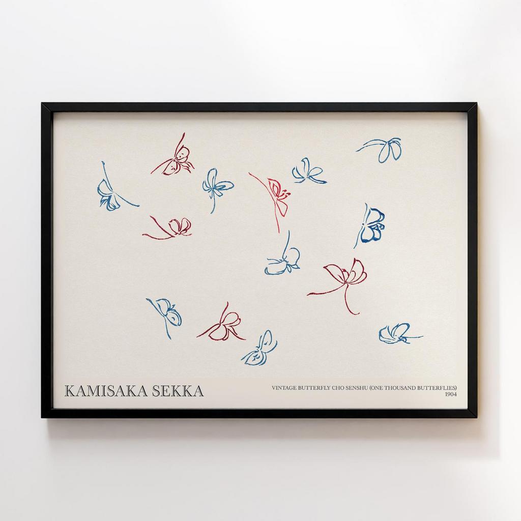 Постер Vintage butterfly by Kamisaka Sekka's Cho senshu (One Thousand Butterflies) 1904 #05