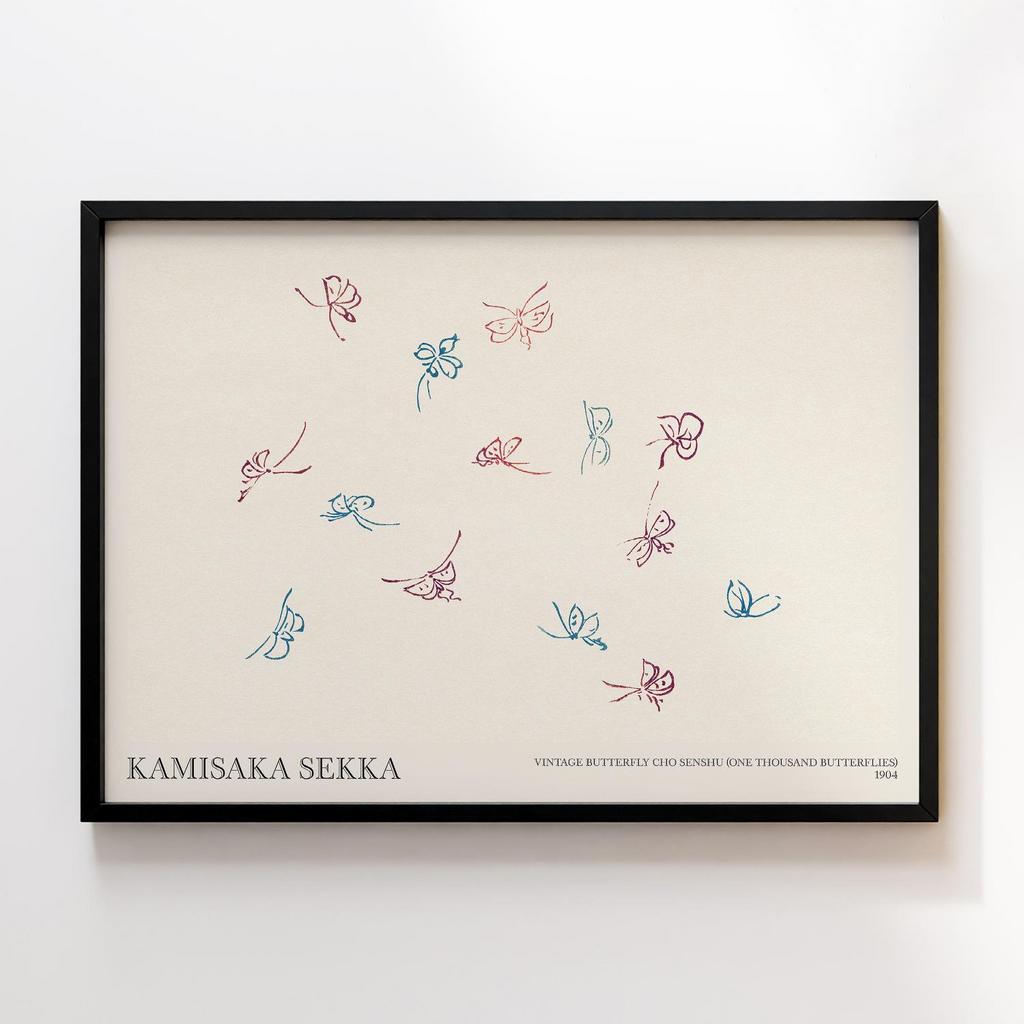 Постер Vintage butterfly by Kamisaka Sekka's Cho senshu (One Thousand Butterflies) 1904 #03