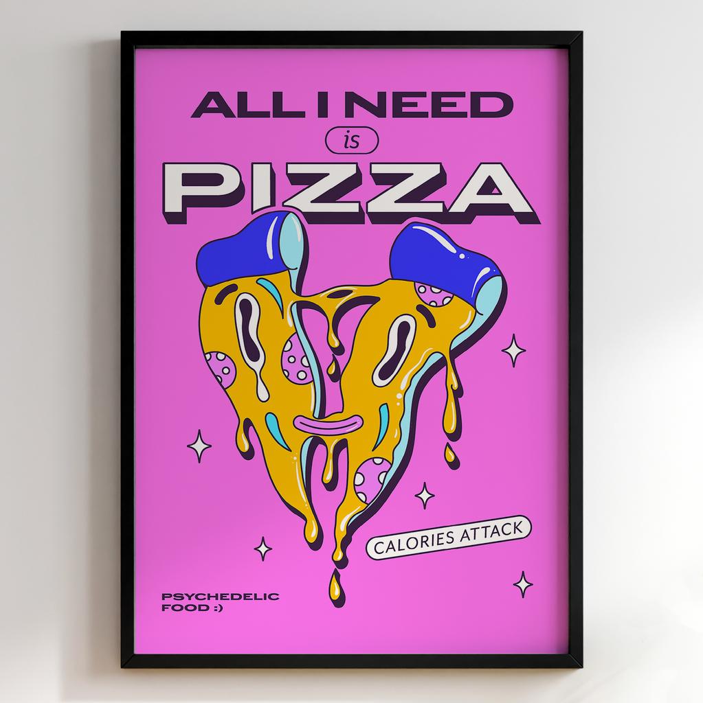 Постер з їжею для кухні | Яскравий арт у ретро-стилі