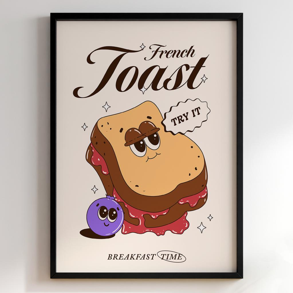 Постер з їжею для кухні | Яскравий арт у ретро-стилі