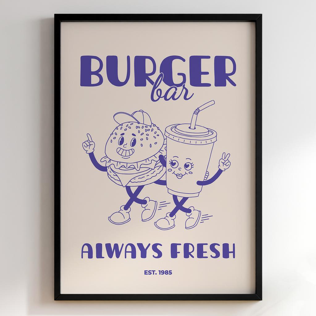 Постер з їжею для кухні | Яскравий арт у ретро-стилі