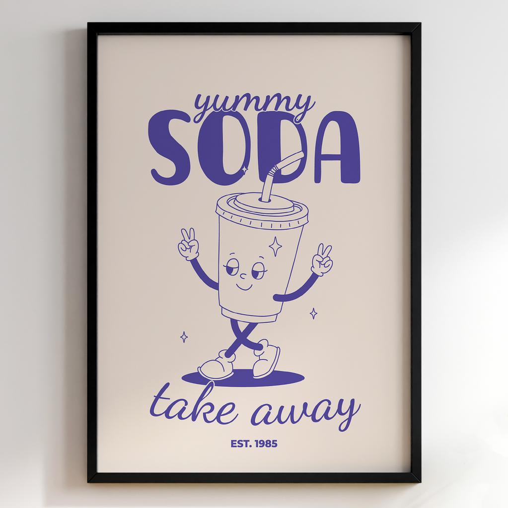 Постер з їжею для кухні | Яскравий арт у ретро-стилі