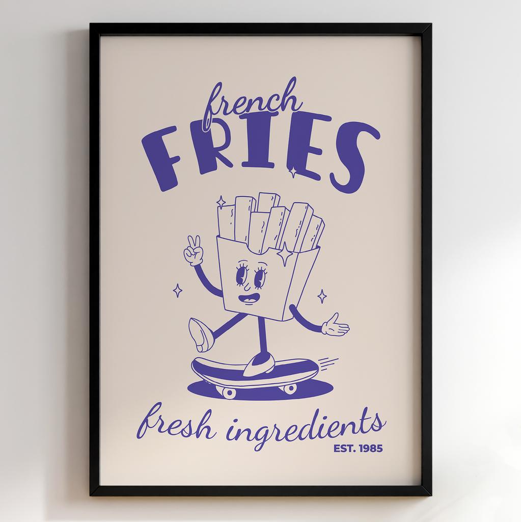 Постер з їжею для кухні | Яскравий арт у ретро-стилі