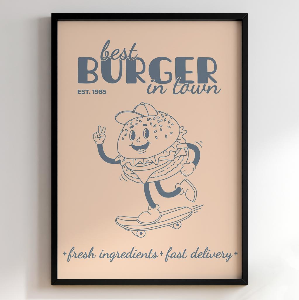 Постер з їжею для кухні | Яскравий арт у ретро-стилі