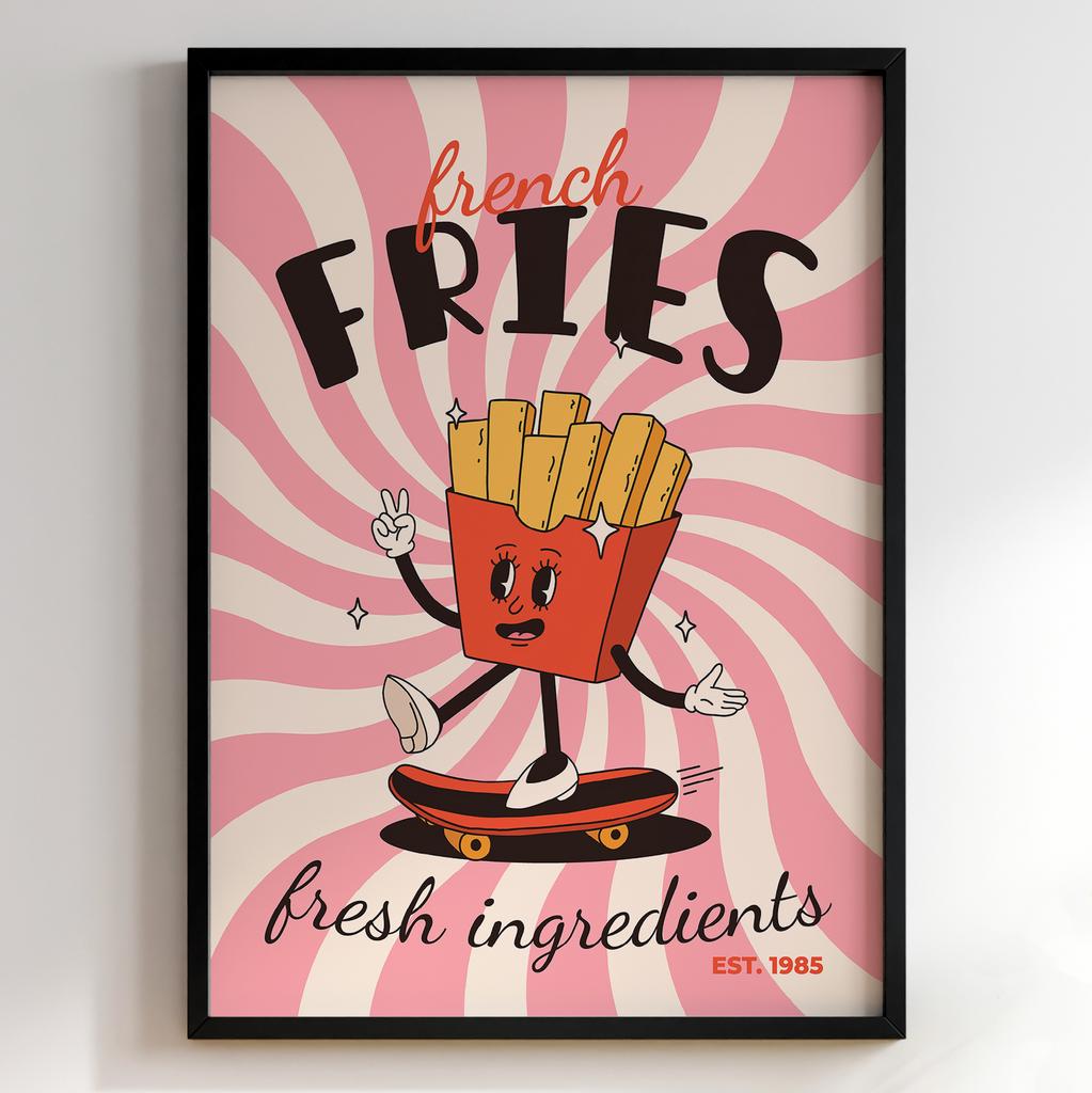 Постер з їжею для кухні | Яскравий арт у ретро-стилі