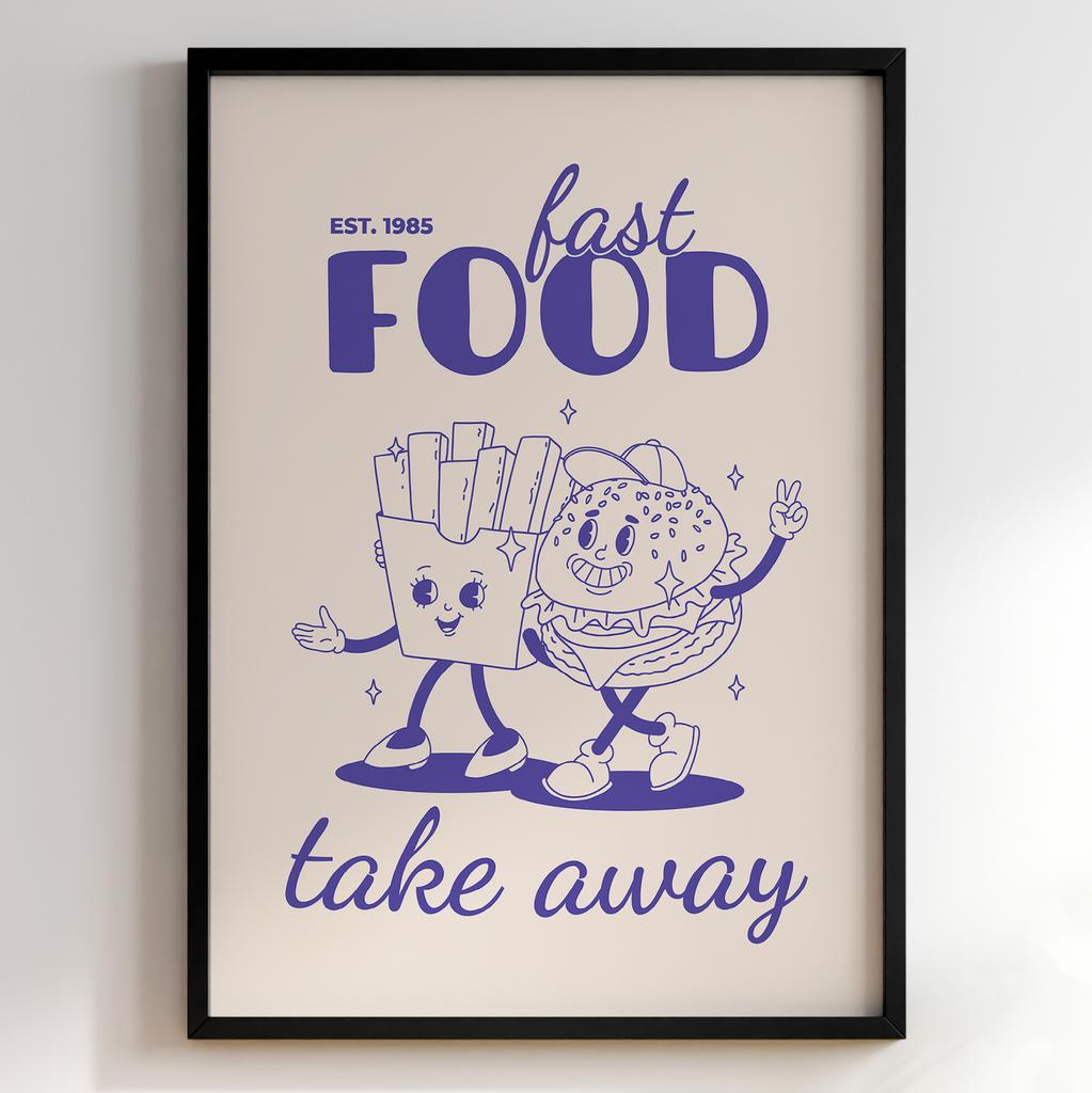 Постер з їжею для кухні | Яскравий арт у ретро-стилі