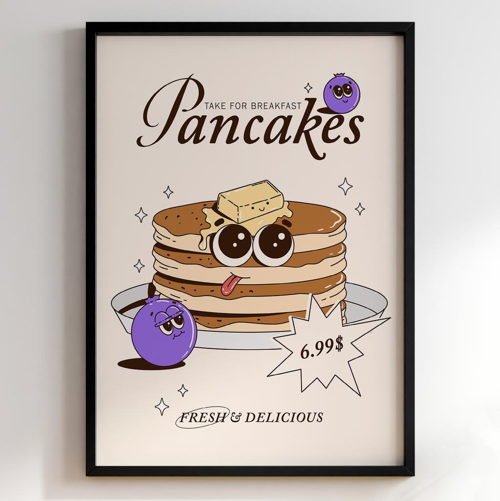 Постер з їжею для кухні | Яскравий арт у ретро-стилі