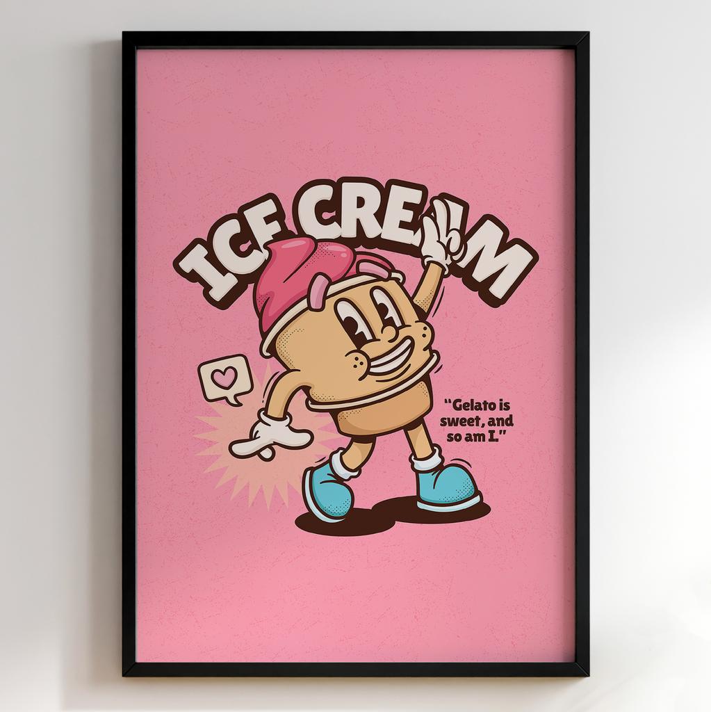 Постер з їжею для кухні | Яскравий арт у ретро-стилі