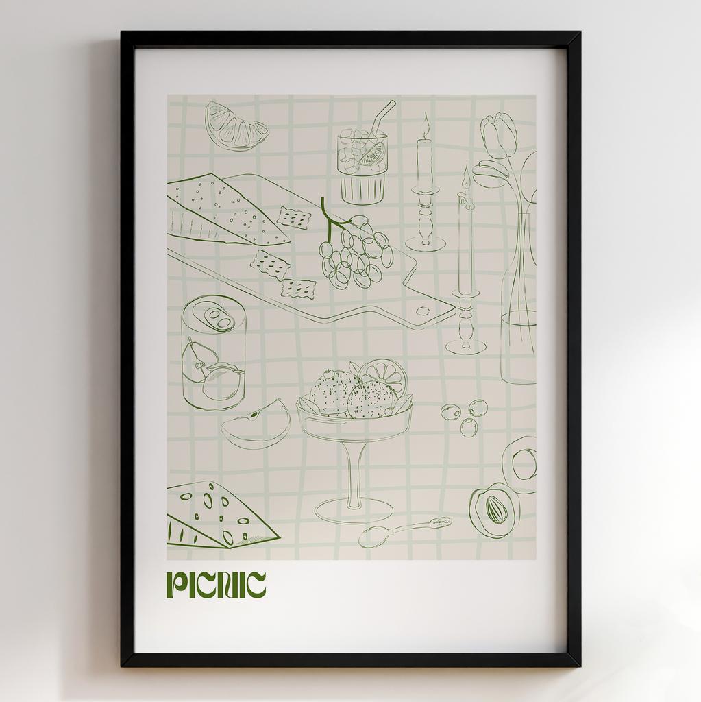 Пастельні постери з їжею | Декор для кухні у вінтажному стилі