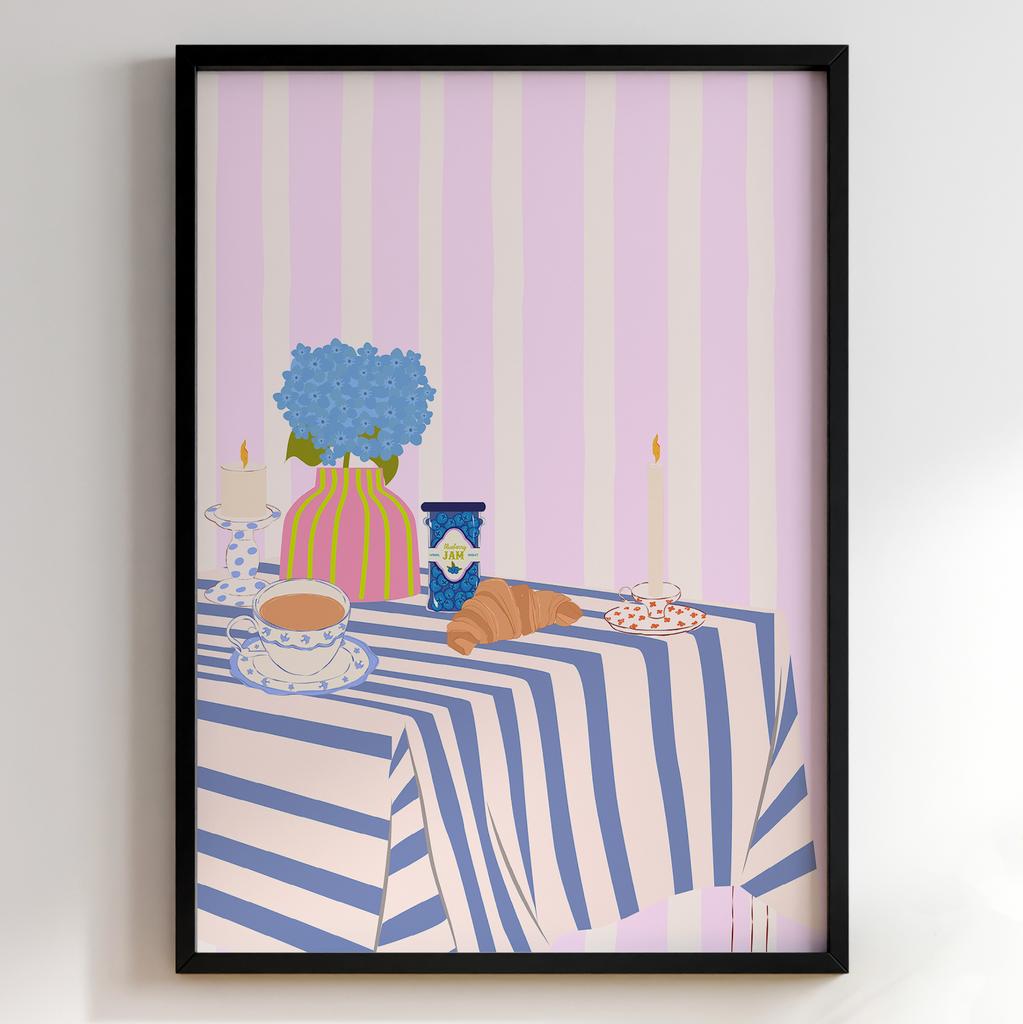 Пастельні постери з їжею | Декор для кухні у вінтажному стилі