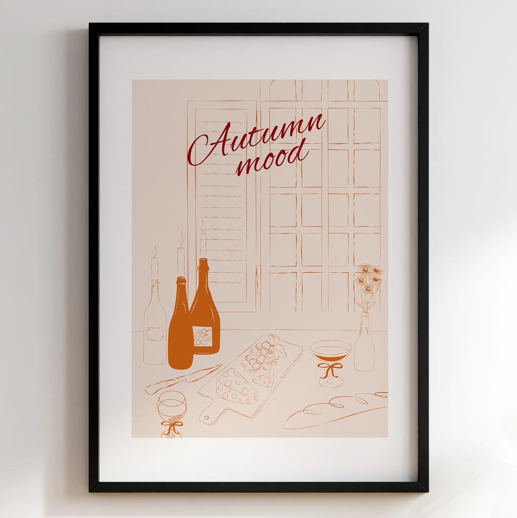 Пастельні постери з їжею | Декор для кухні у вінтажному стилі