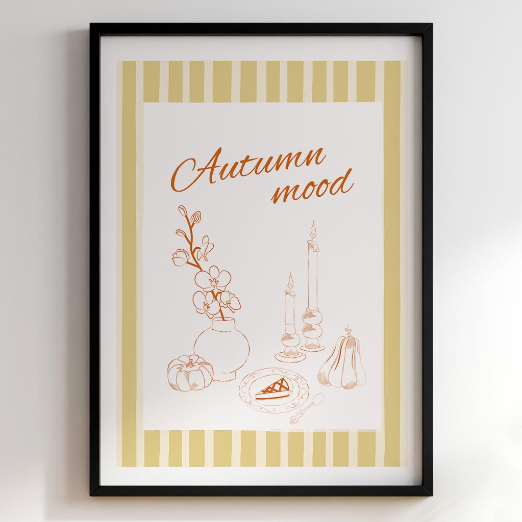 Пастельні постери з їжею | Декор для кухні у вінтажному стилі