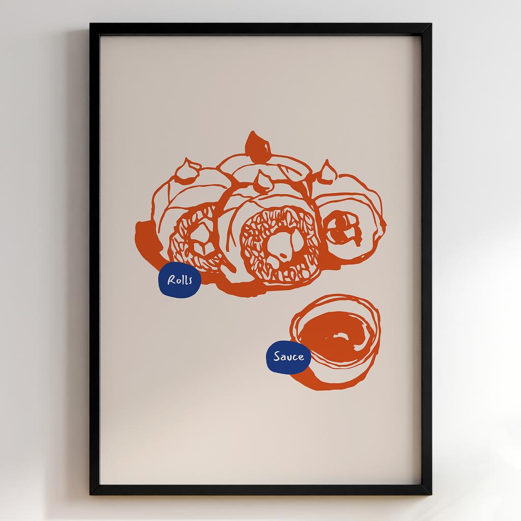 Постер з їжею для кухні та їдальні | Cучасна картина в рамі