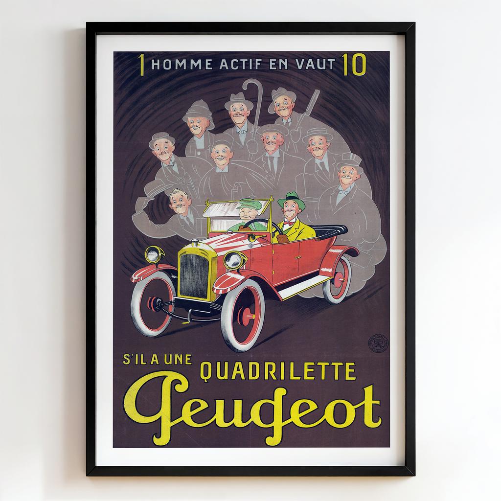 Ретро постер «Peugeot Quadrilette»