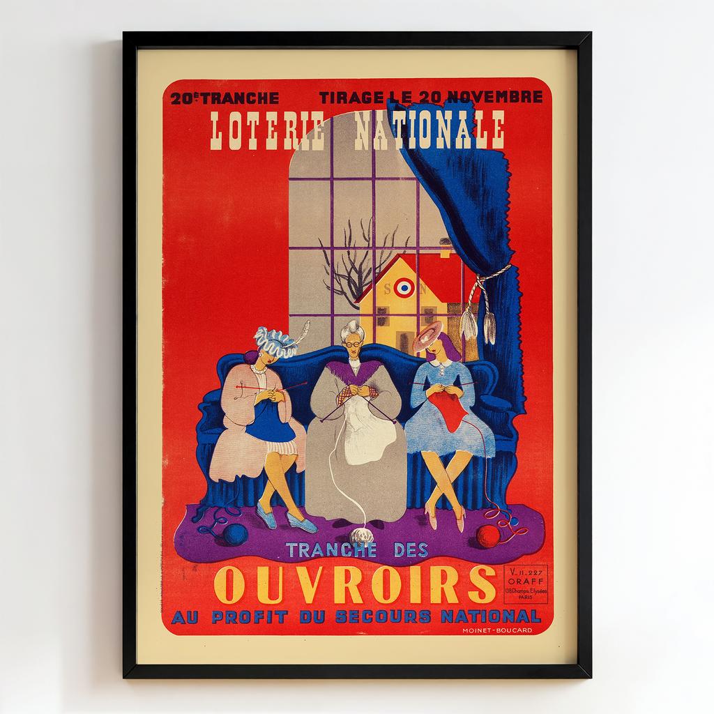 Ретро постер «Loterie Nationale – Tranche des Ouvroirs»