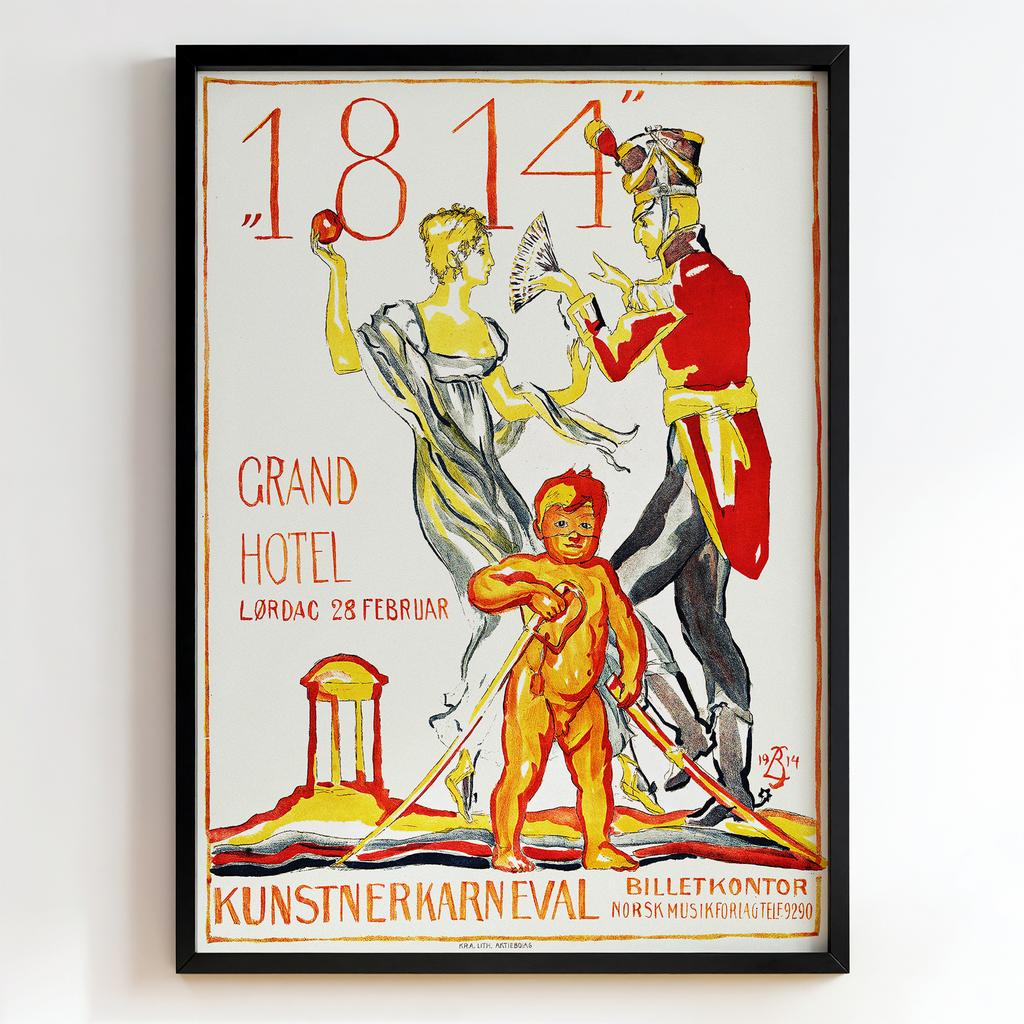 Ретро постер «Kunstnerkarneval — Grand Hotel 1814»