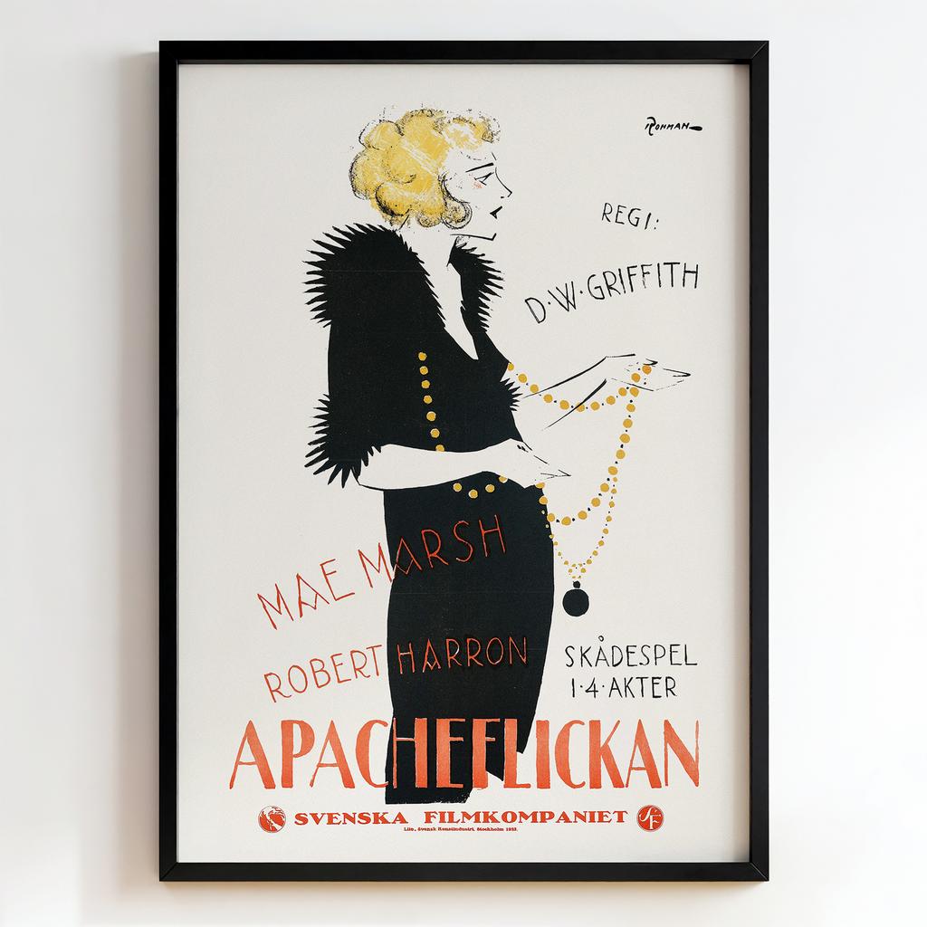 Ретро постер «Apacheflickan» (1922)