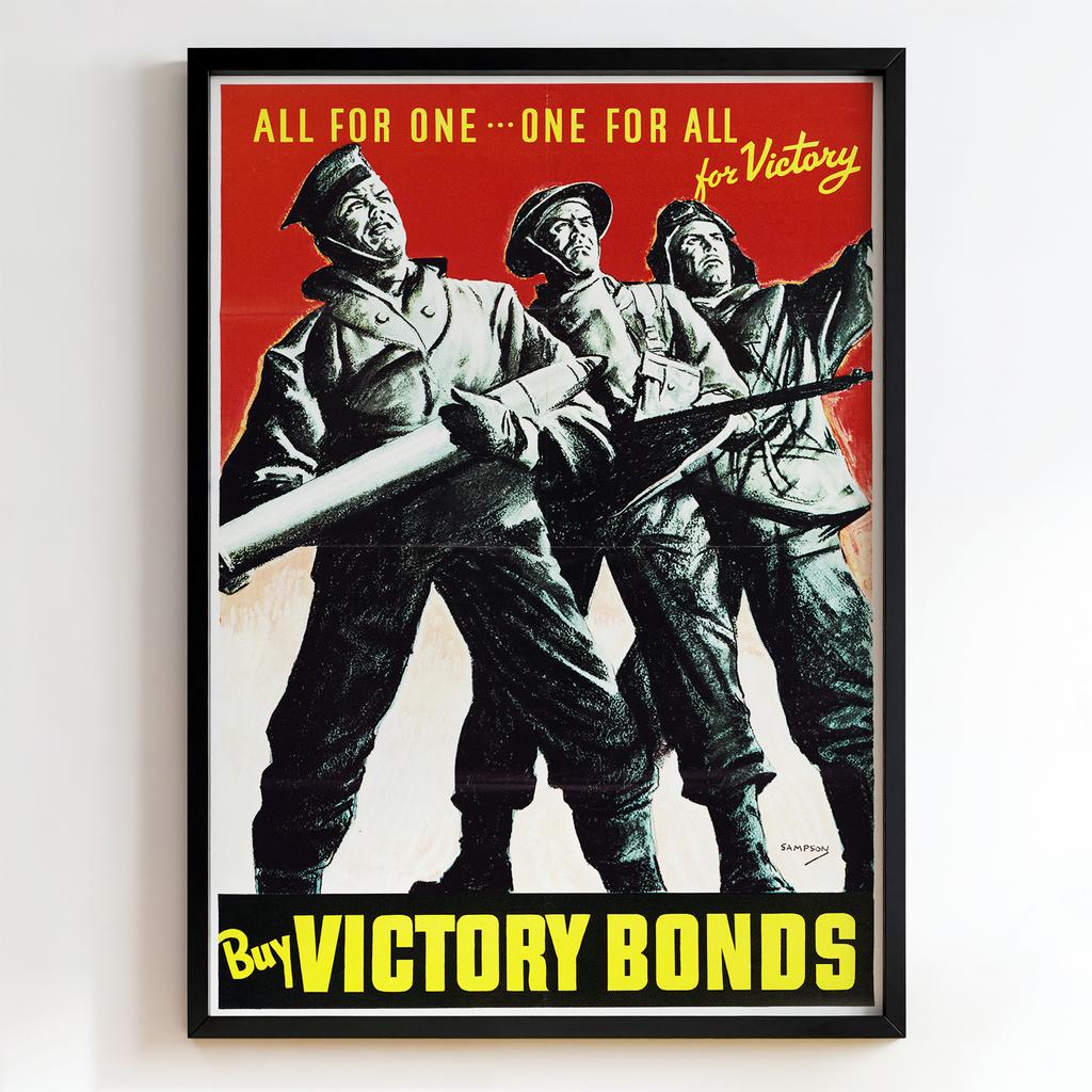 Ретро постер "All for One… One for All for Victory (1943)"