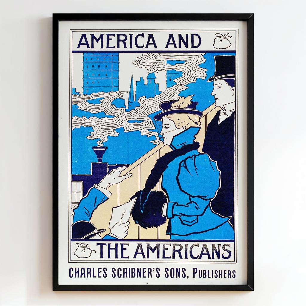 Ретро постер "America and the Americans (1900)"