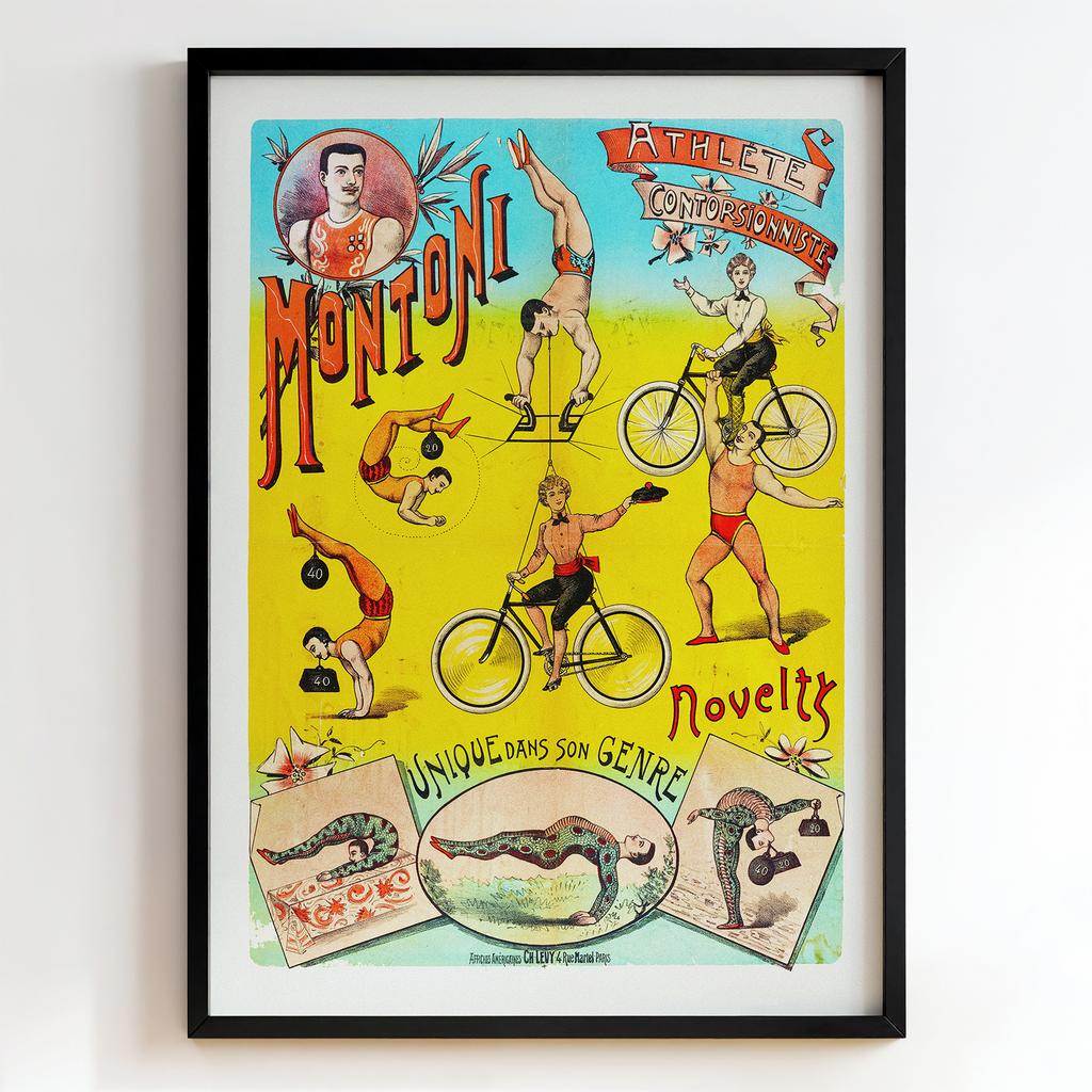 Ретро постер "Athlete Contortionist Montoni (1888)"