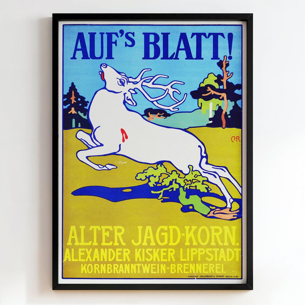 Ретро постер "Aufs Blatt! Alter Jagd-Korn (1905)"