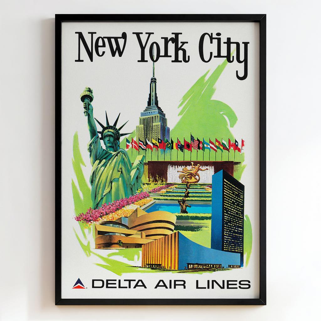 Ретро постер "New York City – Delta Air Lines (1960)"