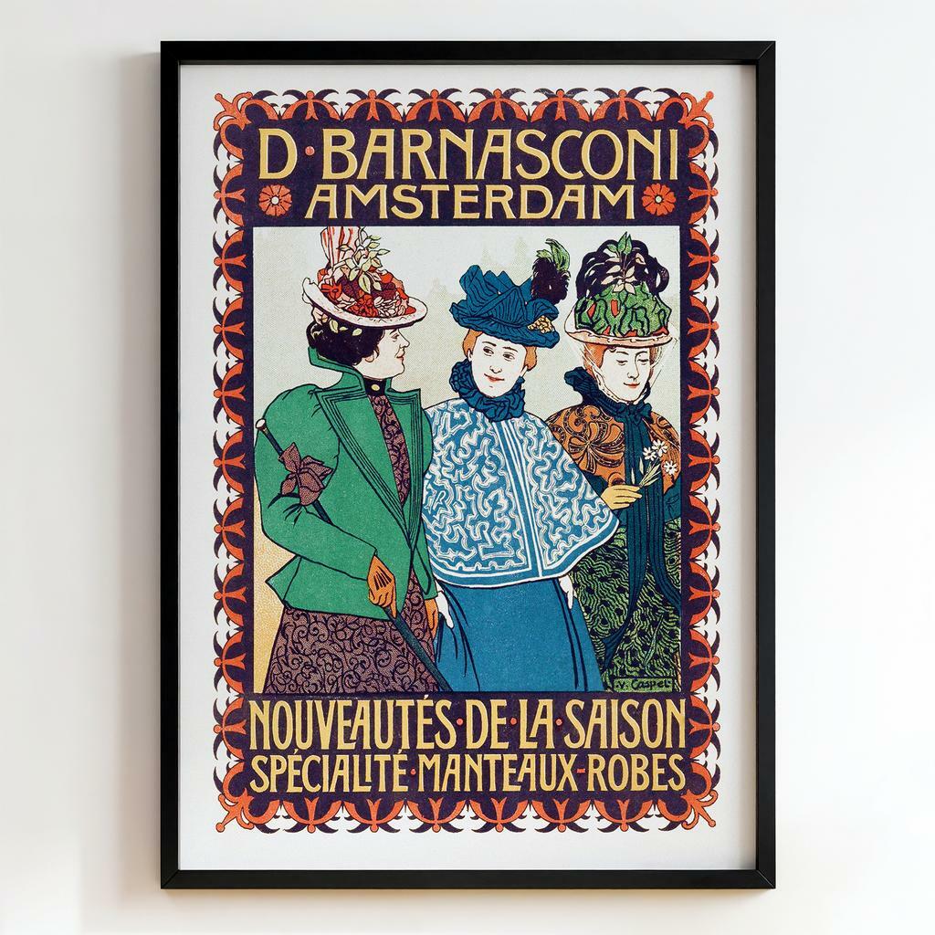 Ретро постер "D. Barnasconi Amsterdam – Nouveautés de la Saison (1900)"
