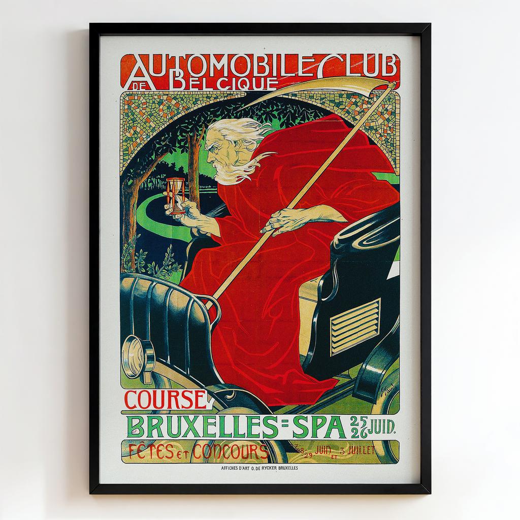 Ретро постер "Automobile Club de Belgique: Brussels–Spa Race (1898)"