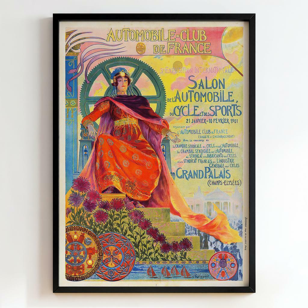 Ретро постер "Automobile Club de France – Salon de l’Automobile (1901)"