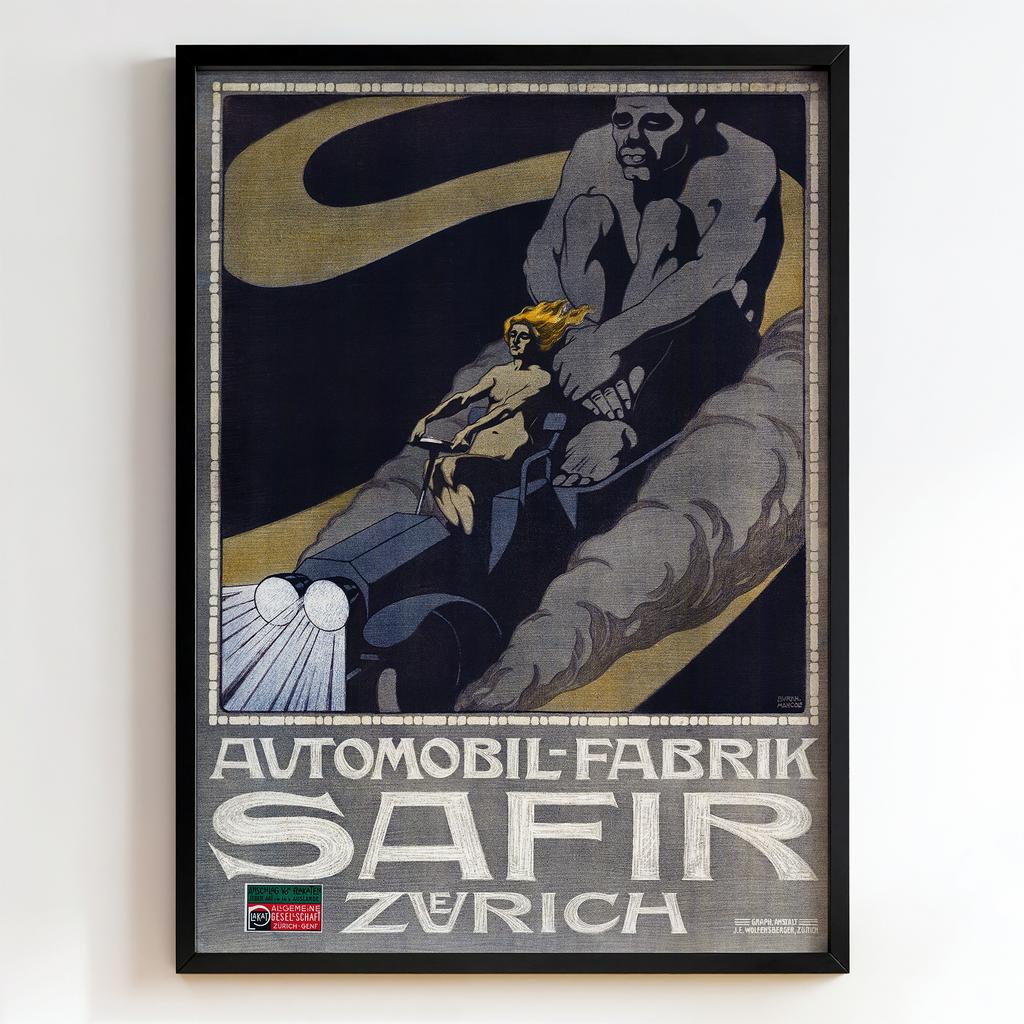 Ретро постер "Automobil-Fabrik Safir Zürich (1907)"