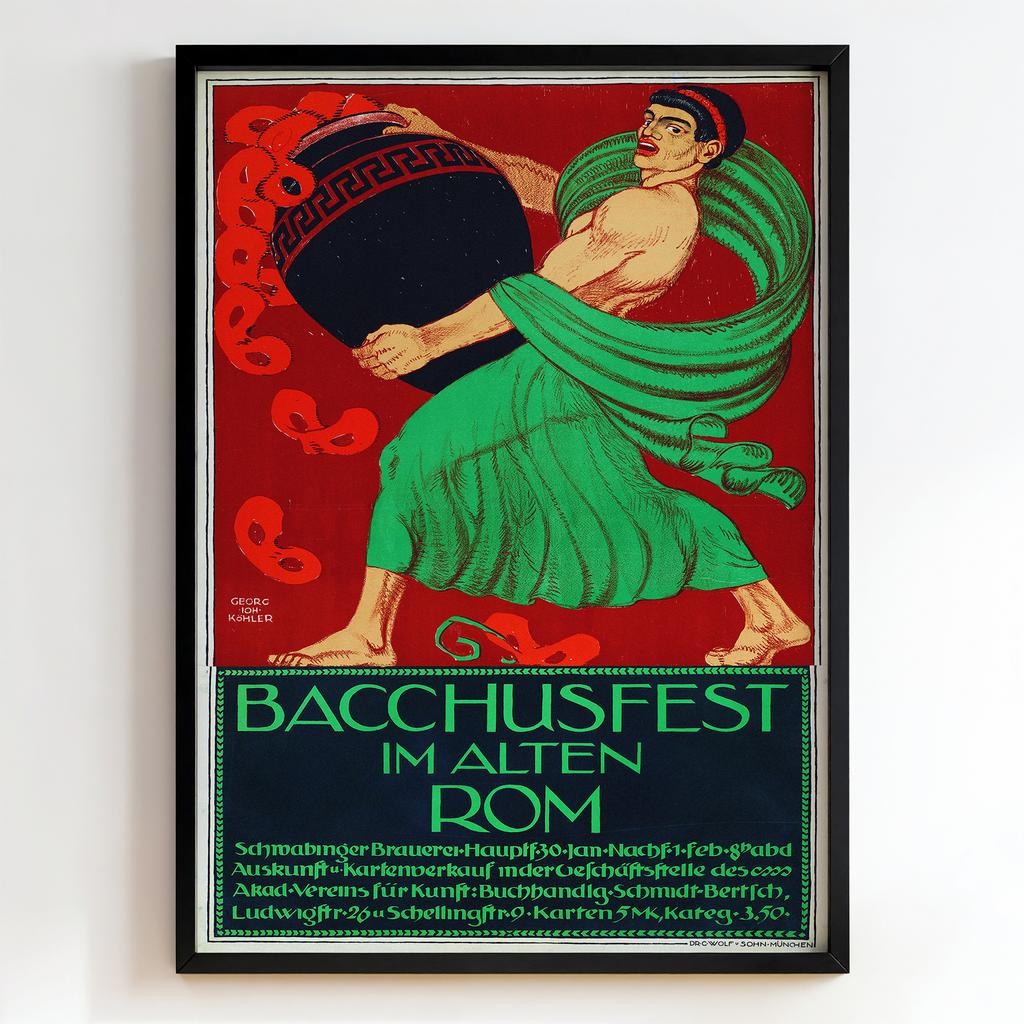 Ретро постер "Bacchusfest im alten Rom (1910)"