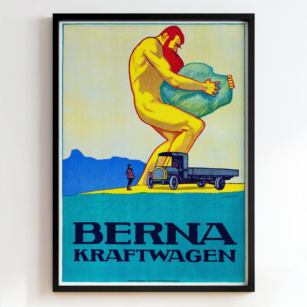 Ретро постер "Berna Kraftwagen – Emil Cardinaux (1914)"
