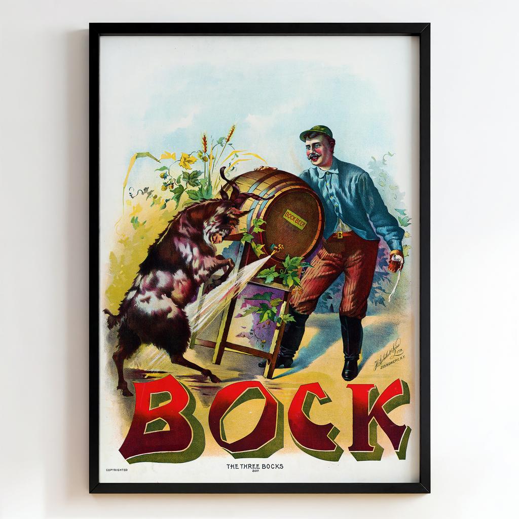 Ретро постер "Bock – The Three Bocks (1895)"