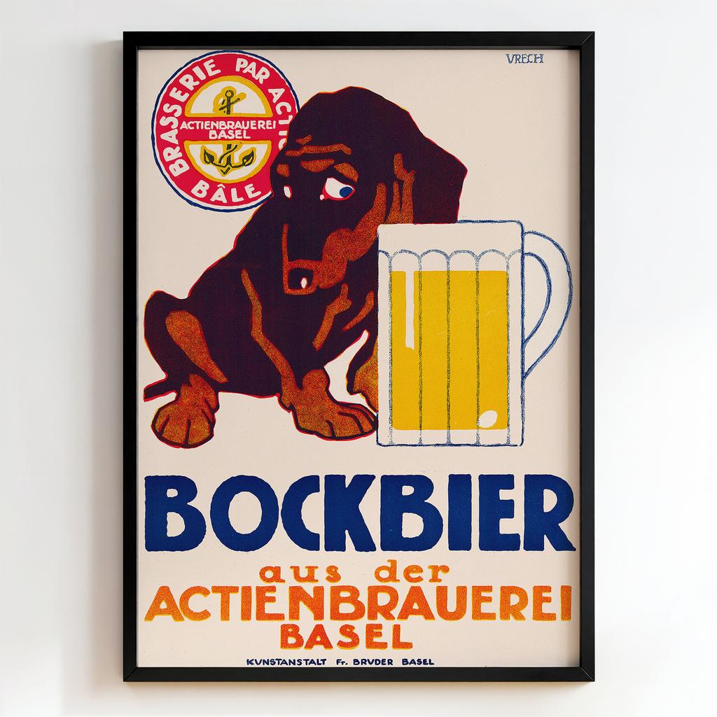 Ретро постер "Bockbier aus der Actienbrauerei Basel (1915)"
