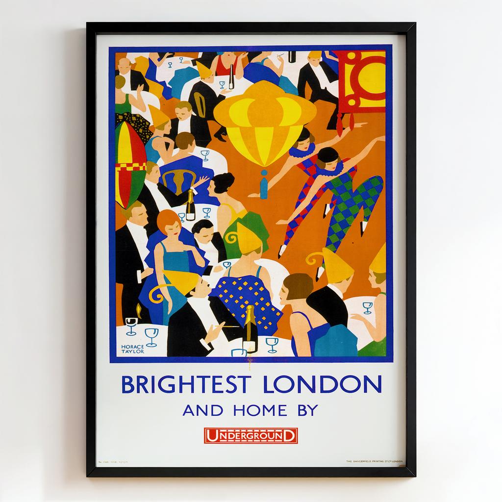 Ретро постер "Brightest London and Home by Underground – Horace Taylor (1924)"