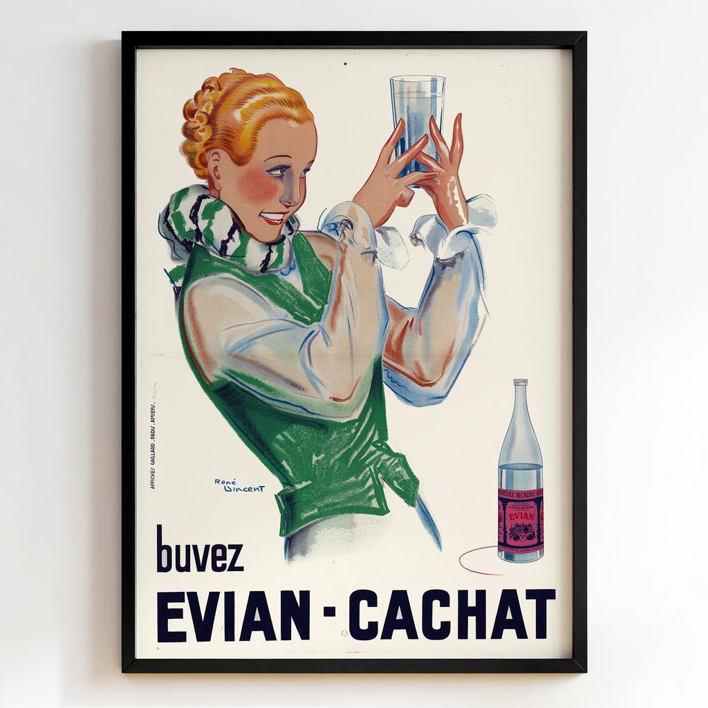 Ретро постер "Buvez Evian-Cachat – René Vincent (1935)"