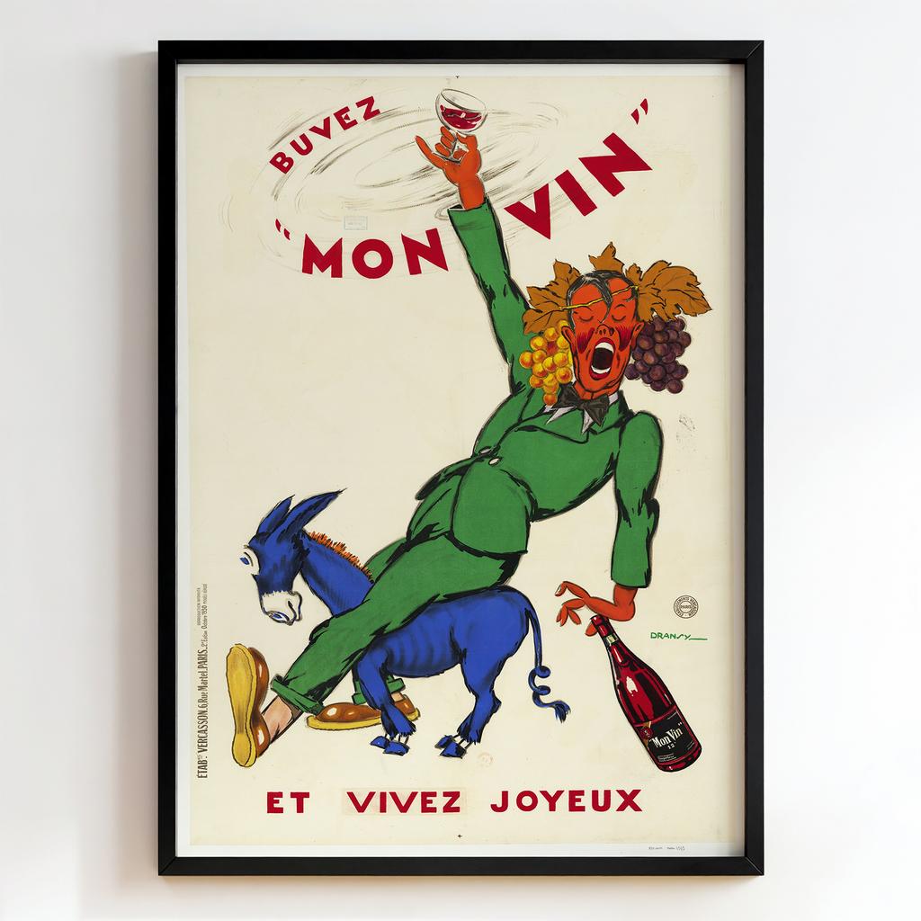 Ретро постер "Buvez Mon Vin – Dransy (1905)"