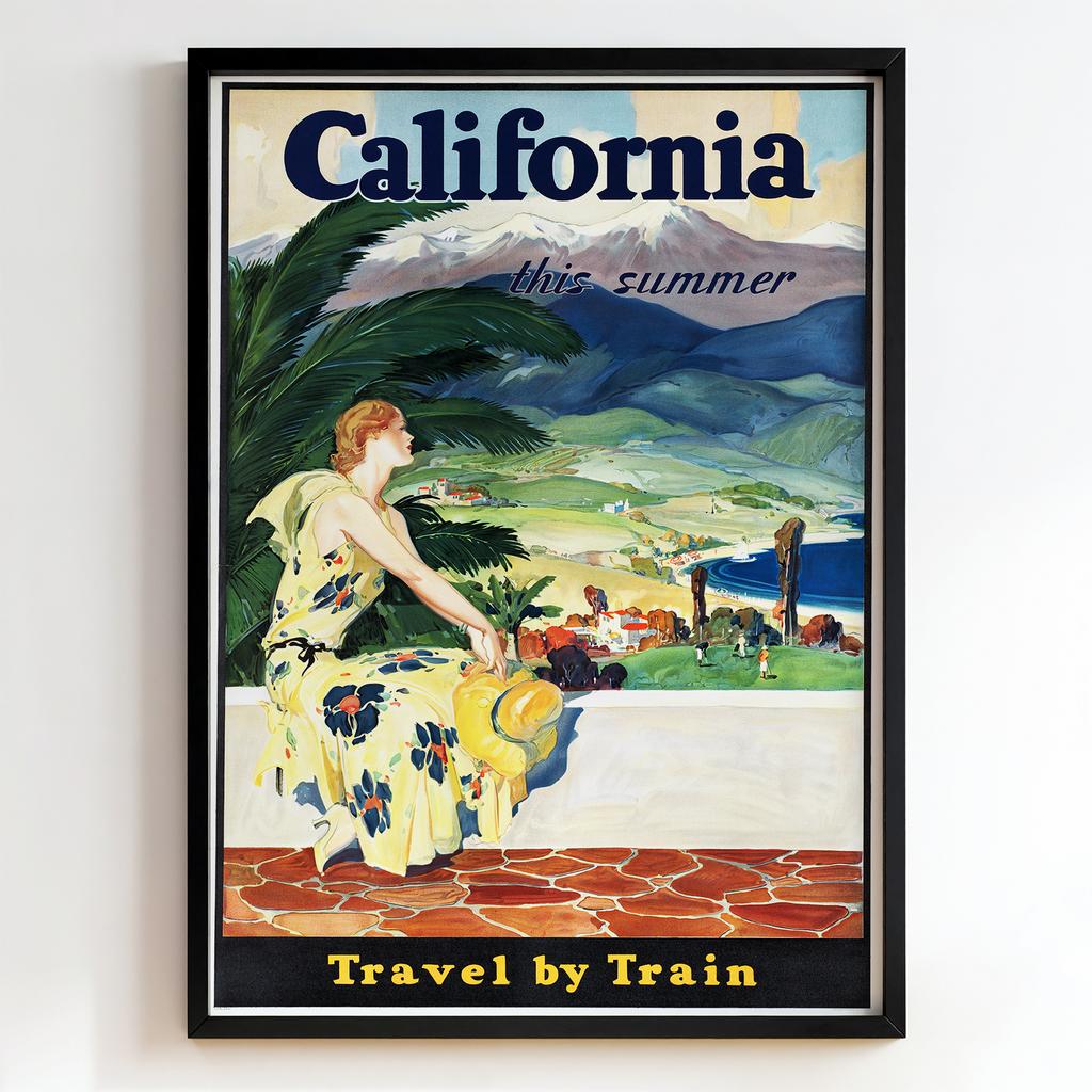 Ретро постер "California This Summer Travel by Train – Roger Broders"